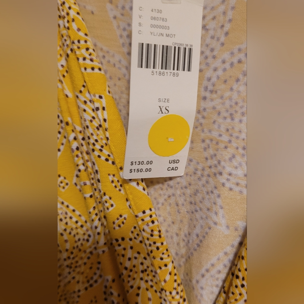 Anthropologie Mustard Asymmetrical Dress Size XS - Picture 4 of 5